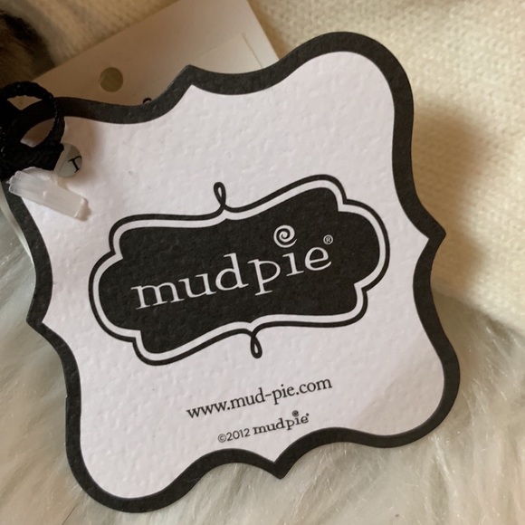 Mud Pie off white gloves with faux leopard fur cuffs and rhinestone “ring” New - Picture 7 of 7